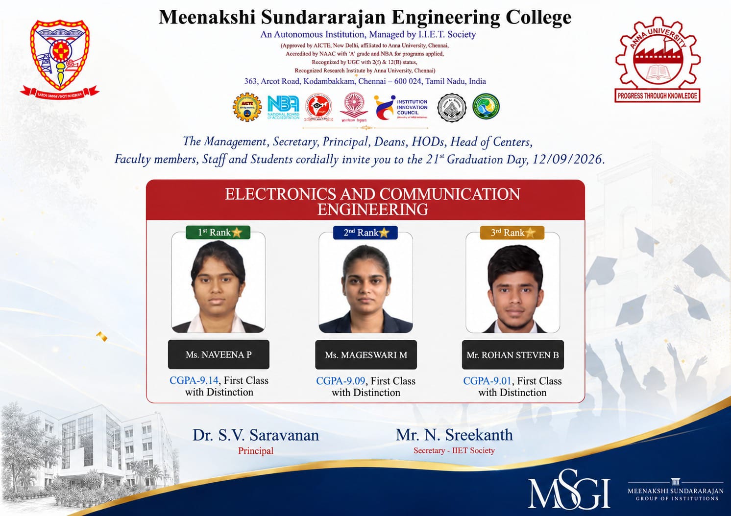Electronics and Communication Engineering Rank Holders 2026